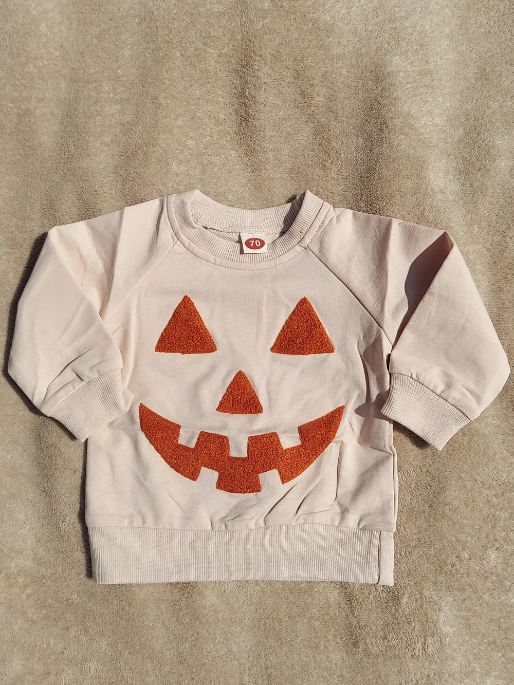 Baby Infant Unisex Pumpkin Face Sweatshirt Available Sizes 0-6M & 18M NWT Cozy